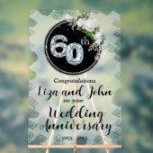 60e Diamond Wedding Jubileum Acryl Bord (Neutraal)