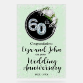 60e Diamond Wedding Jubileum Acryl Bord (Voorkant)