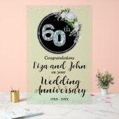 60e Diamond Wedding Jubileum Acryl Bord (Huwelijk)