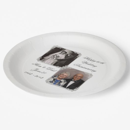 60e Diamond Wedding Jubileum Bord fotopapier (Gekanteld)