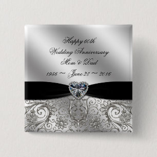 60e Diamond Wedding Jubileum Button