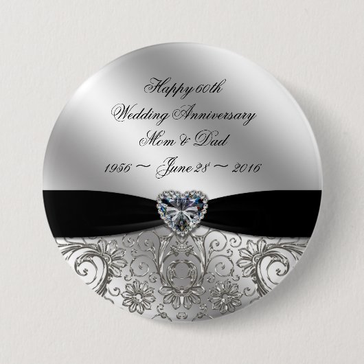 60e Diamond Wedding Jubileum Button (Voorkant)