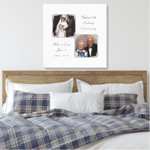 60e Diamond Wedding Jubileum Canvas Afdrukken