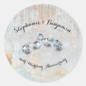 60e Diamond Wedding Jubileum Celestial Chic Ronde Sticker (Voorkant)