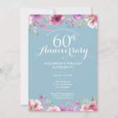 60e Diamond Wedding Jubileum Country Floral Kaart (Voorkant)