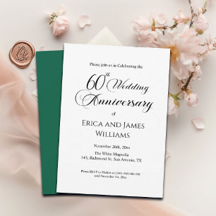 60e Diamond Wedding Jubileum Elegant Script Kaart