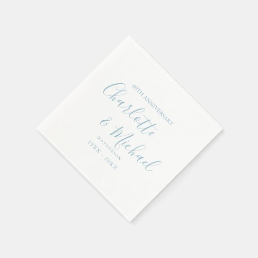 60e Diamond Wedding Jubileum Elegant Script Servet (Hoek)