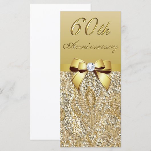60e Diamond Wedding Jubileum Faux Gold Sequins (Voorkant / Achterkant)