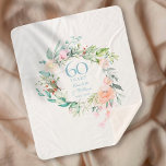 60e Diamond Wedding Jubileum Floral Garland Sherpa Deken<br><div class="desc">Deze botanische 60e trouwdag met een delicate waterverf florale garland,  keepomwille sherpa blanket,  kan gepersonaliseerd worden met je speciale verjaardagsinformatie in elegante diamantblauwe typografie. Ontworpen door: Thisnotme©</div>