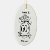 60e Diamond Wedding Jubileum Flowers Keramisch Ornament (Rechts)