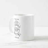 60e Diamond Wedding Jubileum Flowers Koffiemok (Voorkant links)