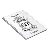 60e Diamond Wedding Jubileum Flowers Notitieboek (Rechterzijde)