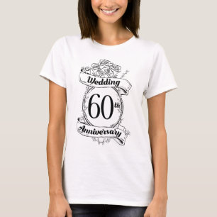 60e Diamond Wedding Jubileum Flowers T-shirt