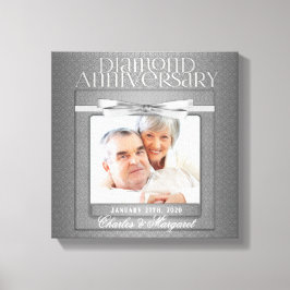 60e Diamond Wedding Jubileum foto Canvas Afdruk