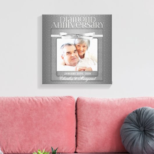 60e Diamond Wedding Jubileum foto Canvas Afdruk (Insitu (Woonkamer))
