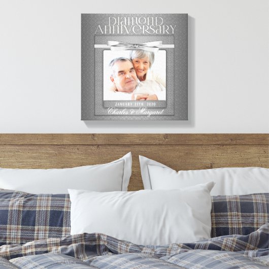 60e Diamond Wedding Jubileum foto Canvas Afdruk (Insitu (Slaapkamer))