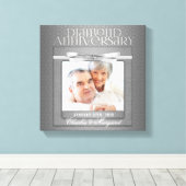 60e Diamond Wedding Jubileum foto Canvas Afdruk (Insitu (Houten vloer))