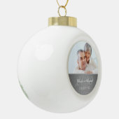 60e Diamond Wedding Jubileum foto Keramische Bal Ornament (Links)
