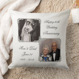 60e Diamond Wedding Jubileum Foto Pillow Kussen