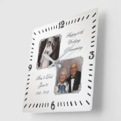 60e Diamond Wedding Jubileum Fotowandklok Vierkante Klok (Hoek)
