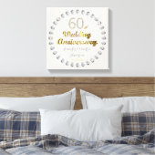 60e Diamond Wedding Jubileum Gold Typografie Canvas Afdruk (Insitu (Slaapkamer))