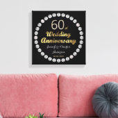 60e Diamond Wedding Jubileum Gold Typografie Canvas Afdruk (Insitu (Woonkamer))