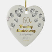 60e Diamond Wedding Jubileum Gold Typografie Keramisch Ornament (Rechts)