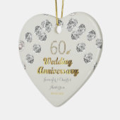 60e Diamond Wedding Jubileum Gold Typografie Keramisch Ornament (Links)