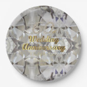 60e Diamond Wedding Jubileum Gold Typografie Papieren Bordje (Voorkant)