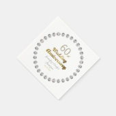 60e Diamond Wedding Jubileum Gold Typografie Servet (Hoek)