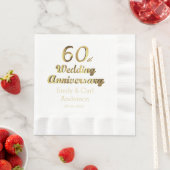 60e Diamond Wedding Jubileum Gold Typografie Servetten (Insitu)