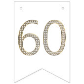 60e Diamond Wedding Jubileum Gold Typografie Vlaggetjes (Tweede vlag)