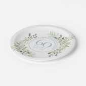 60e Diamond Wedding Jubileum Greenery Papieren Bordje (Gekanteld)