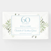 60e Diamond Wedding Jubileum Greenery Welkom Spandoek (Horizontaal)