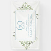 60e Diamond Wedding Jubileum Greenery Welkom Spandoek (Verticaal)