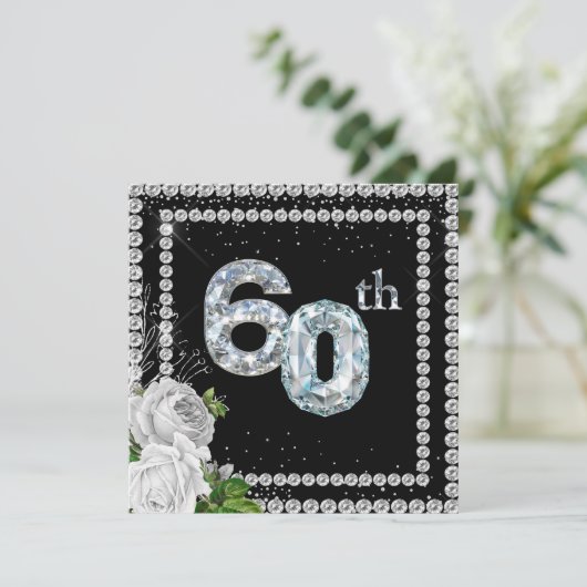60e Diamond Wedding Jubileum Kaart (Staand voorkant)