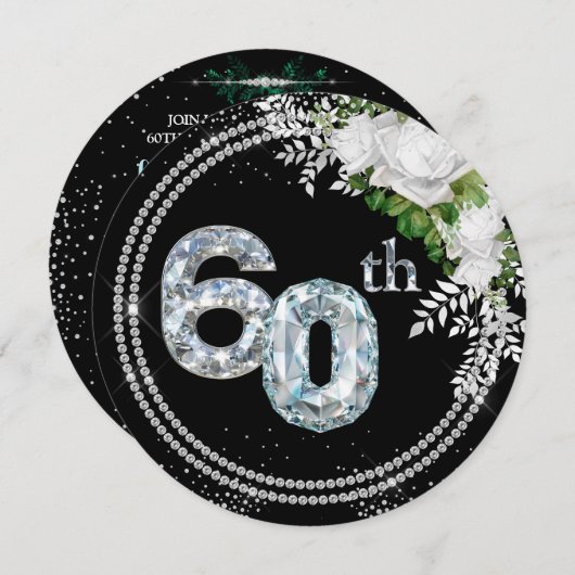 60e Diamond Wedding Jubileum Kaart (Voorkant / Achterkant)