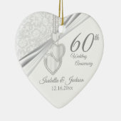 60e Diamond Wedding Jubileum Keramisch Ornament (Rechts)
