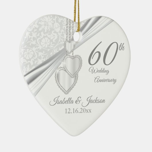 60e Diamond Wedding Jubileum Keramisch Ornament (Rechts)