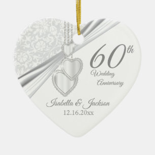 60e Diamond Wedding Jubileum Keramisch Ornament