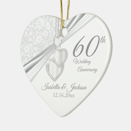 60e Diamond Wedding Jubileum Keramisch Ornament (Links)