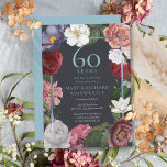 60e Diamond Wedding Jubileum Land Roos Kaart<br><div class="desc">Decoratief land rozen lopen over een faux folie lijst dat je persoonlijke details over diamanten bruiloft omsluit met de namen van het gelukkige paar in klassieke diamantblauwe tekst. Ontworpen door: Thisnotme©</div>