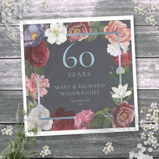 60e Diamond Wedding Jubileum Land Roos Servet