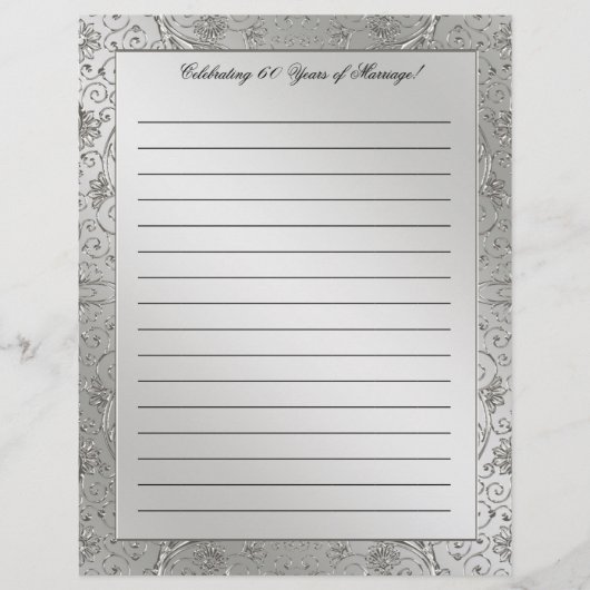 60e Diamond Wedding Jubileum Letterhead (Voorkant)