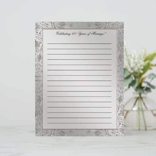 60e Diamond Wedding Jubileum Letterhead (Staand voorkant)