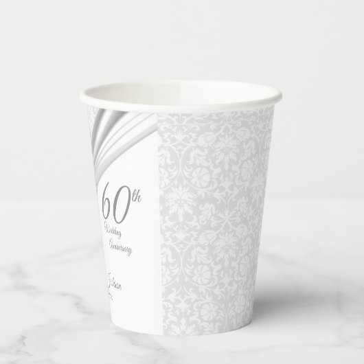 60e Diamond Wedding Jubileum Papieren Bekers (Links)