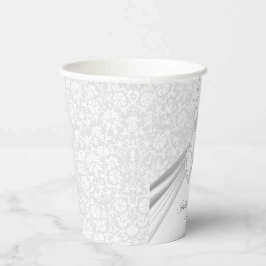 60e Diamond Wedding Jubileum Papieren Bekers (Rechts)