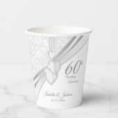 60e Diamond Wedding Jubileum Papieren Bekers (Voorkant)