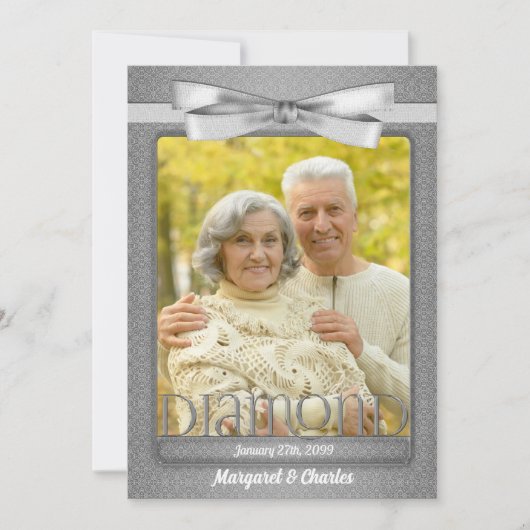 60e Diamond Wedding Jubileum Party Foto Kaart (Voorkant)