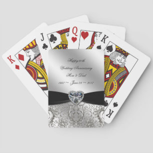 60e Diamond Wedding Jubileum Pokerkaarten